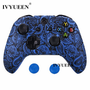 IVYUEEN Water Transfer Printing Camo Silicone Cover Skin for Xbox One X S Controller Protector Case With Joystick Grips