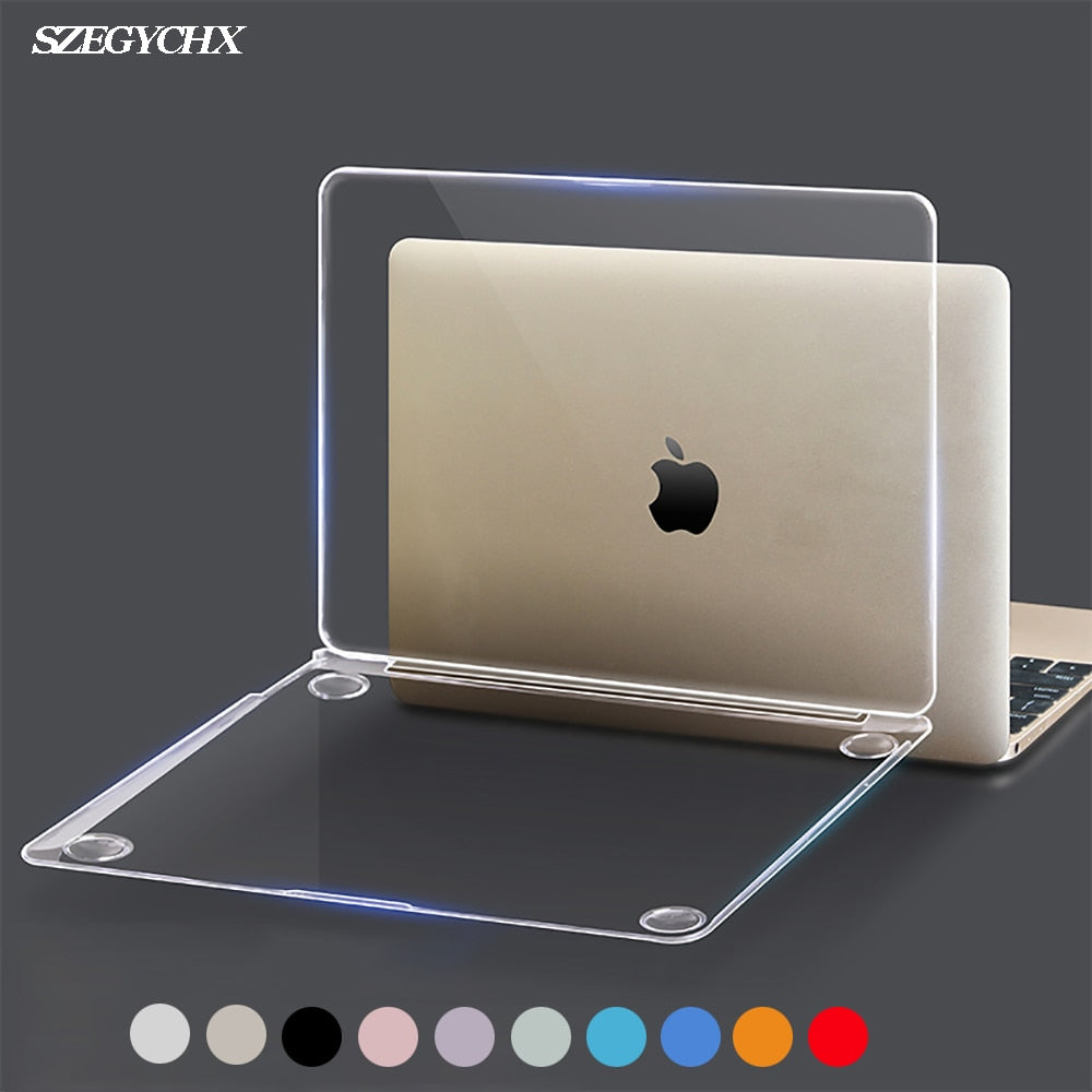 Crystal Hard Laptop Case For MacBook Pro 16 A2141 2019 Touch ID A1932 Cover For Macbook Air 13 A1466 A1369 Pro Retina 12 13 15